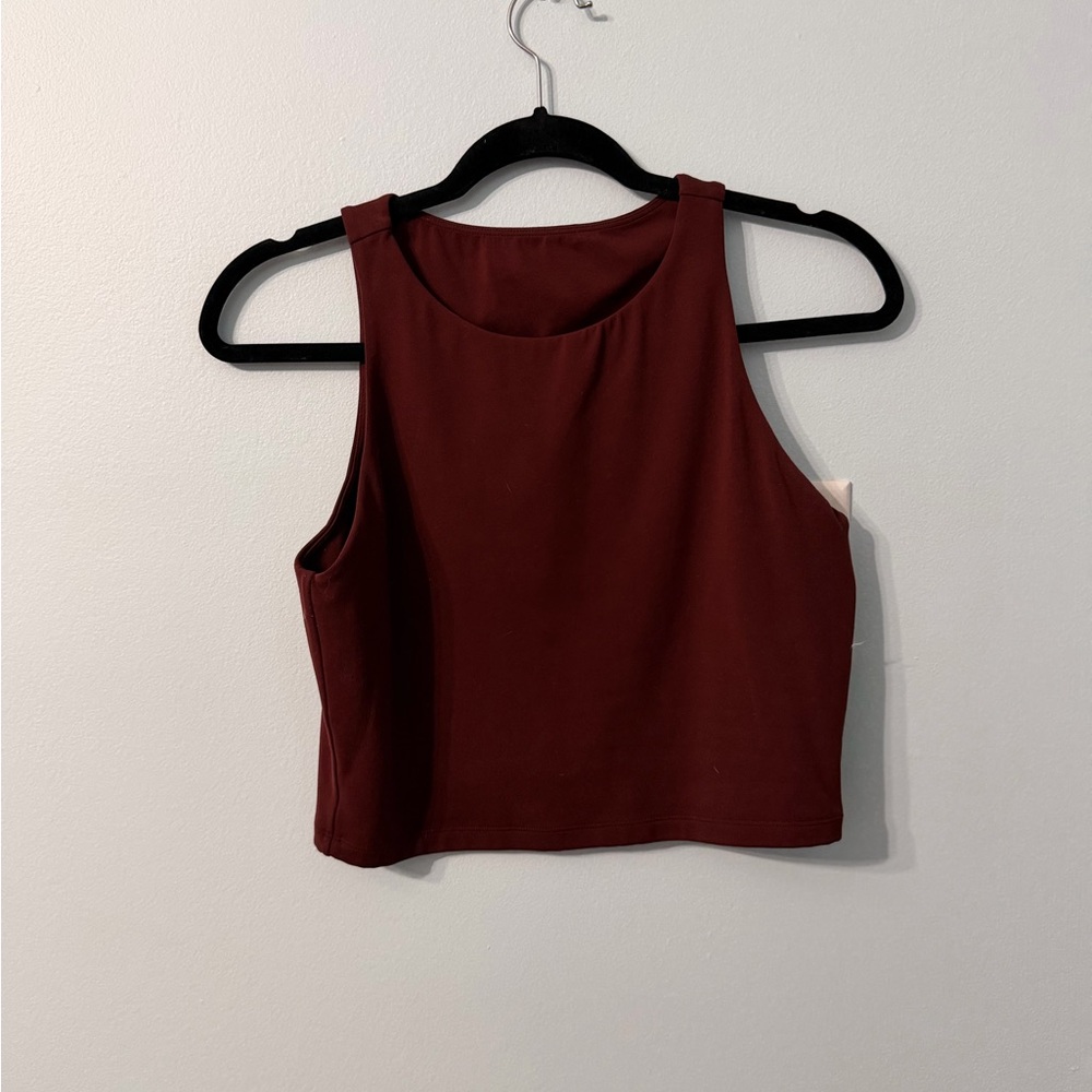 CRZ YOGA Maroon Sleeveless Crop Top